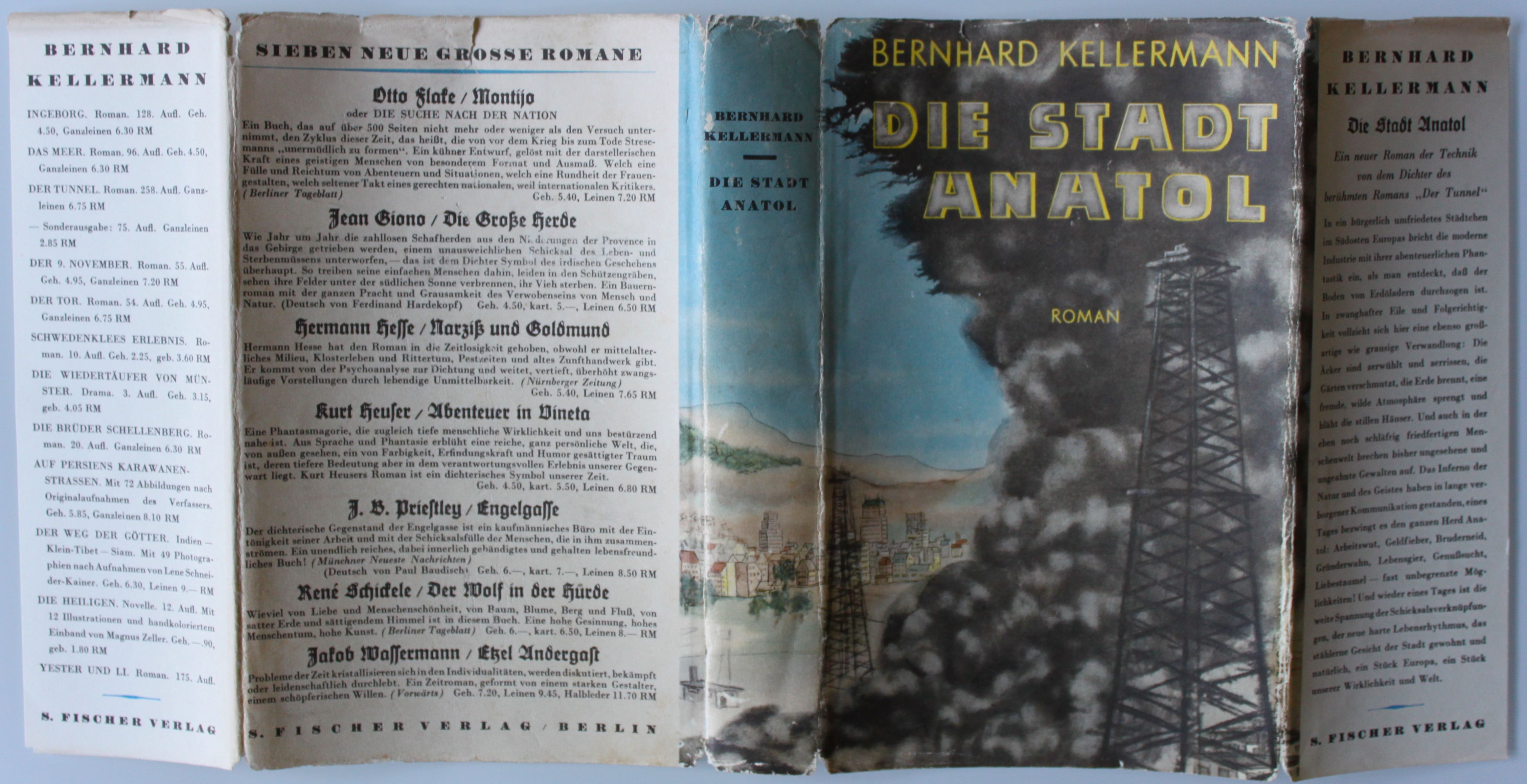 Originaler Schutzumschlag von Georg Salter für "Die Stadt Anatol" (1932)